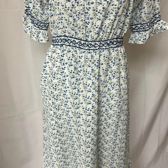 Roolee Blue Floral Midi Dress - Picture 5 of 5
